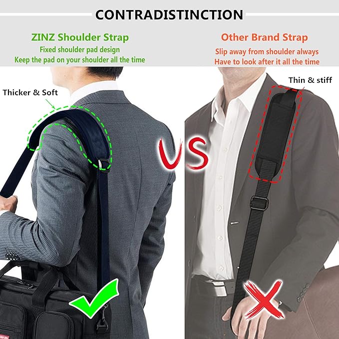 ZINZ Bag Shoulder Strap, Padded Adjustable Shoulder Strap Replacement