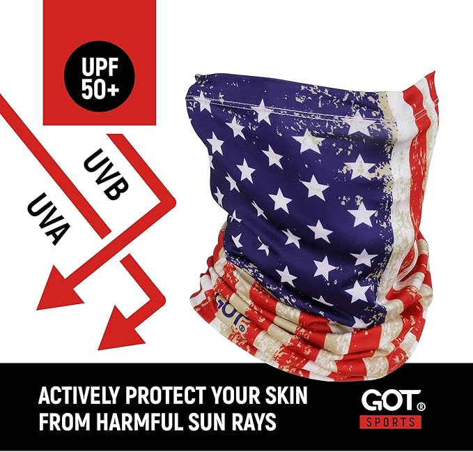 GOT Sports UPF 50+ Fishing Neck Gaiter - UV Face Mask Sun Protection for Men & Women - Camo SPF Face Cover Gator