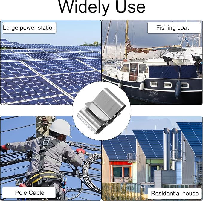 HARFINGTON 25pcs Trailer Frame Wire Clips 18.8mm Length Solar Panel Wire Clip Stainless Steel Trailer Wiring Clips Double Wire Cable Clamps for Boat Trailer Fishing Boat Cable Organization