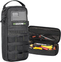 Portable Small Tool Bag, Organizer Storage Box for EDC, Motorcycle, Road Bike, Electricians and More with US Flag Patch and Heavy Duty Grab Handle, Multi-Purpose Utility Work Organizer Bag