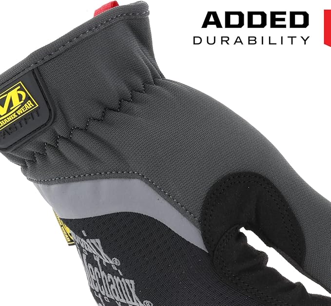 Mechanix Wear FastFit Work Gloves - Anti-Slip & Abrasion Resistant Heavy Duty Gloves - Touchscreen Compatible - Vibration Damping - Multipurpose Use - Medium - Black - 2 Pack