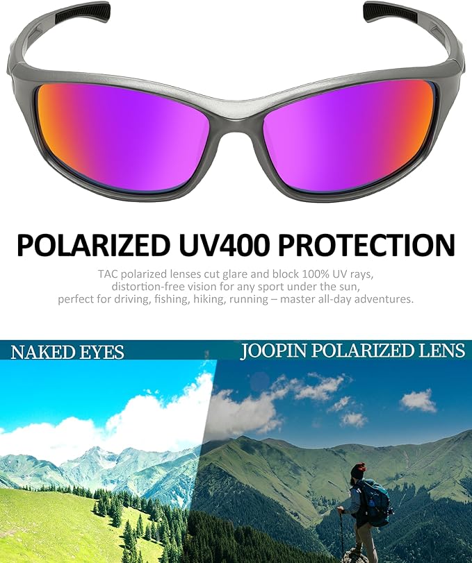 Joopin Sports Sunglasses Polarized UV400 Protection Wrap Around Sun Glasses Shades for Men Women