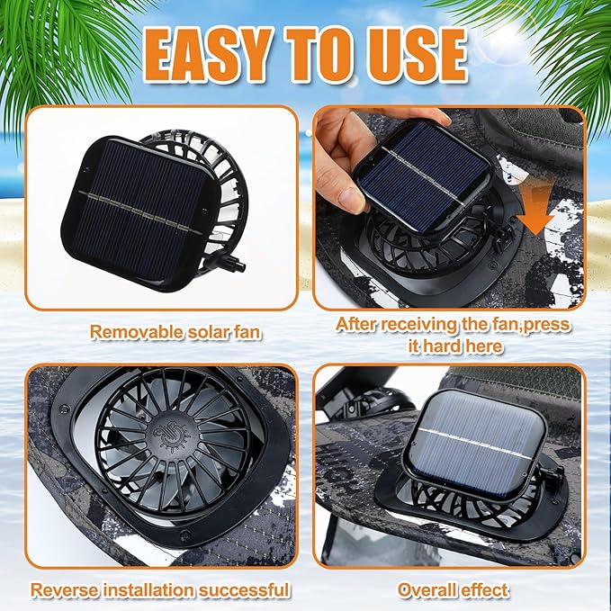 Chuarry Wide Brim Sun Hat with 2 Fan Outdoor Solar Powered USB Charging Fishing Hat with Neck Flap for Men Women