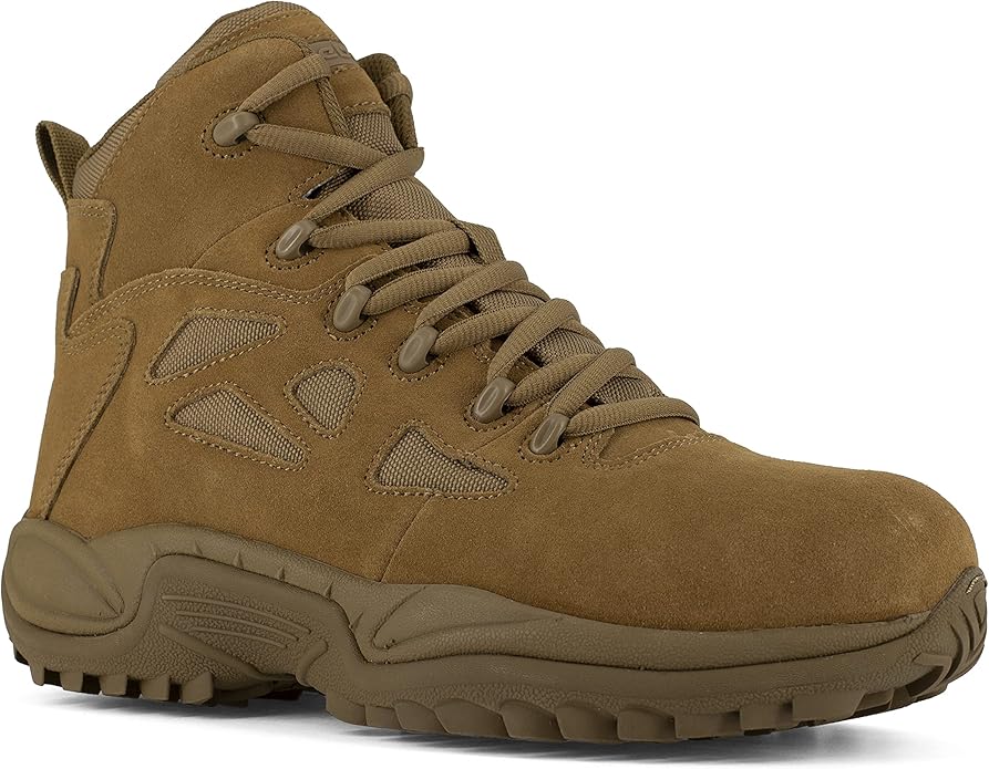 Reebok Men's Rb8694 Rapid Response Rb Composite Toe 6" Tactical Stealth Boot Sidezipper Desert Tan Military & Tactical Boots