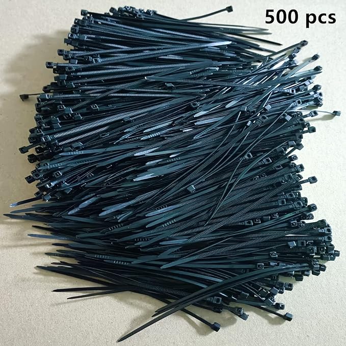 Zip Ties 500 pcs 6 inch Cable Zip Ties, Premium Plastic Wire Ties with 40 LBS Tensile Strength, UV Resistant Cable Ties, Self-Locking Black Nylon Tie Straps
