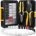 Crimping Tool JST Connector Kit, 29 Types of JST-XH/SM/SYP 2.5mm Connectors, with 32-20 AWG Ratchet Crimping Pliers and Wire Strippers, for JST, Dupont, KF2510, Molex, AMP EI-Serie