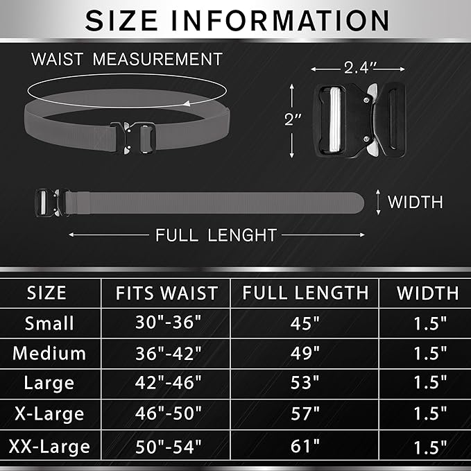 TECEUM Tactical Belt – Heavy-Duty & Quick Release – Military, Work, Rigger, Duty & Utility Belt for Men
