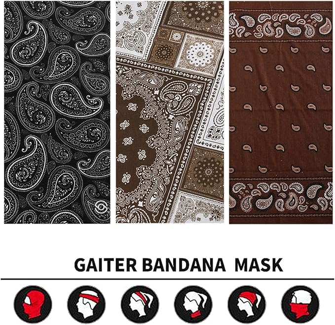 Neck Gaiter Face Cover Bandana Mask Scarf, Breathable Sun& Dust-proof for Cycling Running Fishing Hiking