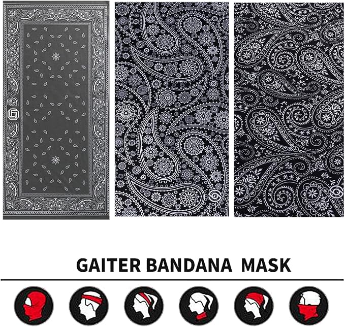 Neck Gaiter Face Cover Bandana Mask Scarf, Breathable Sun& Dust-proof for Cycling Running Fishing Hiking
