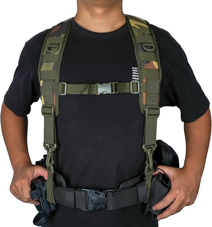 MELOTOUGH Tactical Outdoor H-Harness Duty Belt Suspenders (Battle Belt not Included)