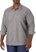 Red Kap Men's Long Sleeve Industrial Work Shirt | Moisture Wicking Button Up, Wrinkle Resistance Fights Fading & Stains