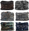 KINREE Neck Gaiter 6 Pack, Multifunctional Headwear UV Protection Breathable Headband Face Mask for Men Women Outdoor Sports