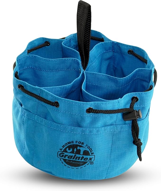 Graintex 18 Pockets Grab Bag Rip-stop Canvas Drawstring Closure, Small Part Organizer Pouch, Small Tools, Screws, Parts, Parachute Tool Bag for Efficient Storage - Royal Blue