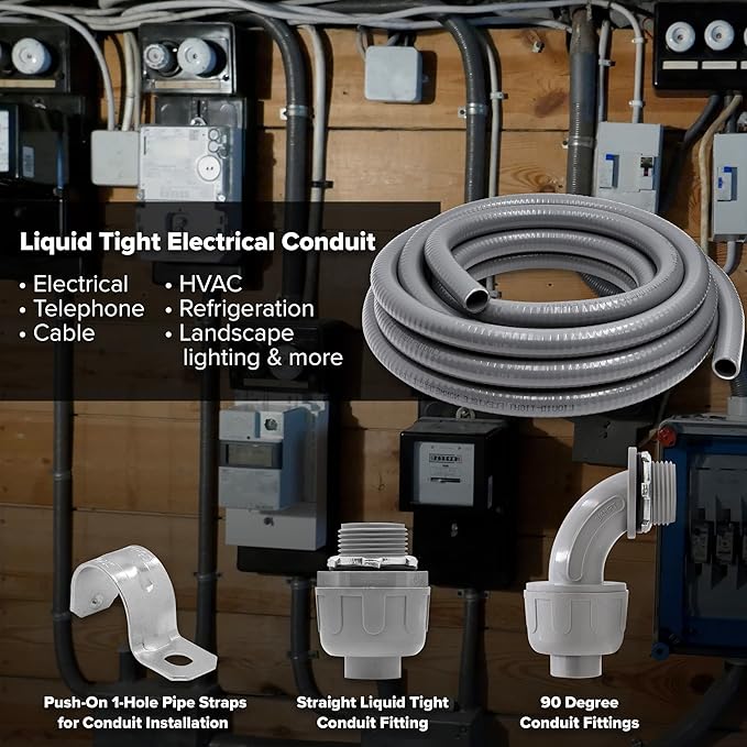 Maxxima 3/4 in. x 25 ft. Flexible PVC Non Metallic Liquid Tight Electrical Conduit 25 Foot Roll