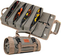 Roll Up Tool Bag, Heavy Duty Portable Tool Organizer with 2 Detachable Pouches and 4 Compartments, Water-Resistant Canvas Tool Roll for Car Garage Electrician Mechanic Handyman (Army Green)