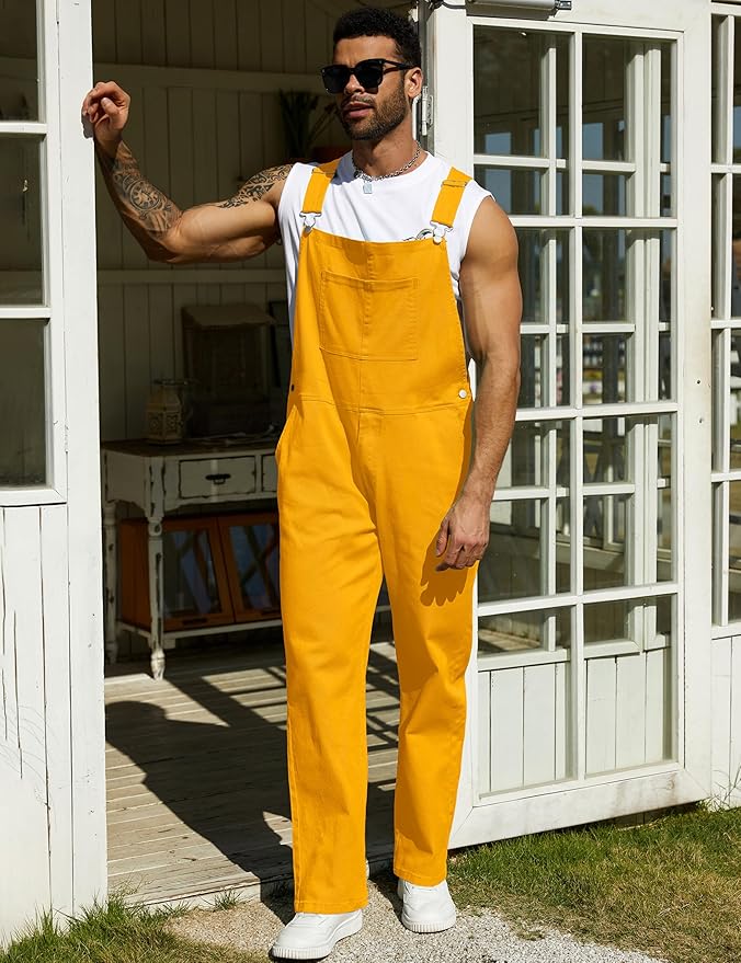 Overalls for Men Fashion Coveralls Work Utility Denim Women Bib Jumpsuit with Pockets