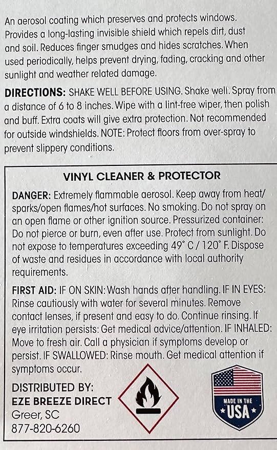 Vinyl Cleaner and Preserver, 15oz EZE Breeze