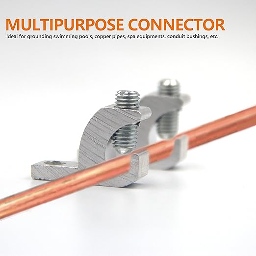 ISPINNER 6pcs Aluminum Lay-in Lug, AWG 14-4 Copper Conductor Lay-in Connector for Grounding and Bonding