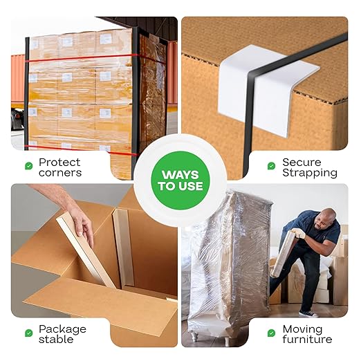 IDL Packaging 2” x 2” x 48” Cardboard Edge Protector (Pack of 20) - Corner Protectors for Shipping, Storage, & Moving – Reinforced Corner Guard Protection for Pallets, Wall Corners, & Furniture