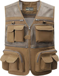 Gihuo Men's Fishing Safari Vest with Pockets for Summer Travel