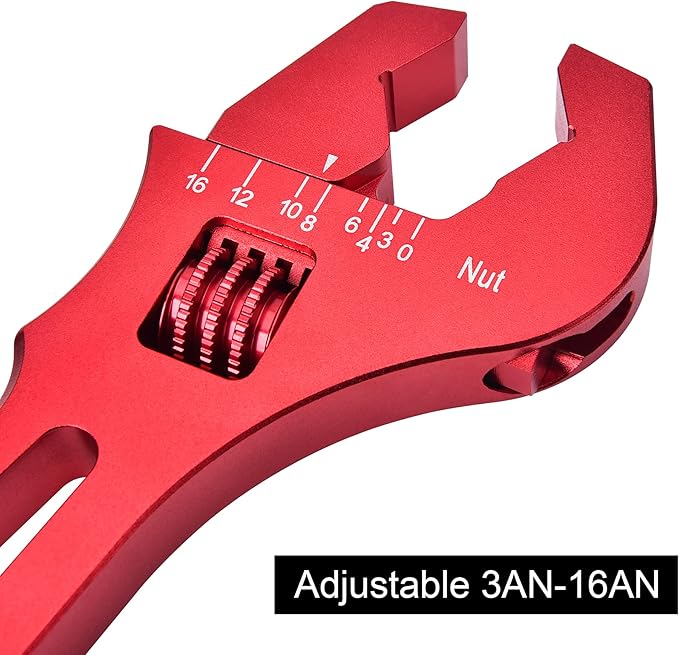 EVIL ENERGY AN Fitting Hose Wrench Adjustable 3AN-16AN Aluminum Red