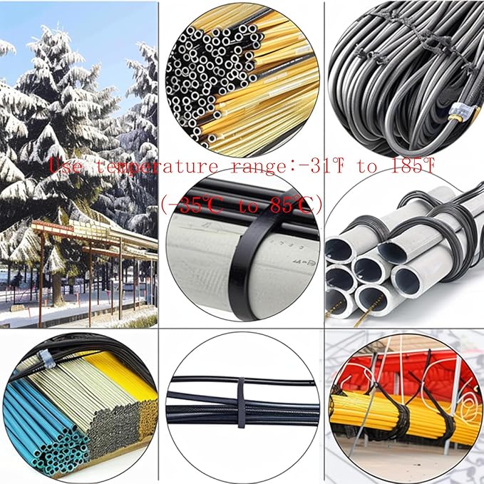 48 Inch Extra Long Zip Ties Heavy Duty For Outdoor Use,175 Pounds Tensile Strength,UV Resistant,9 Pieces,Black