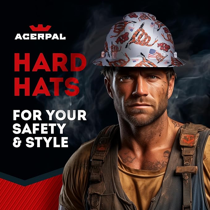 Acerpal Full Brim Vented Camo Design Matte Finish OSHA Construction Hard Hat with 6-Point Suspension