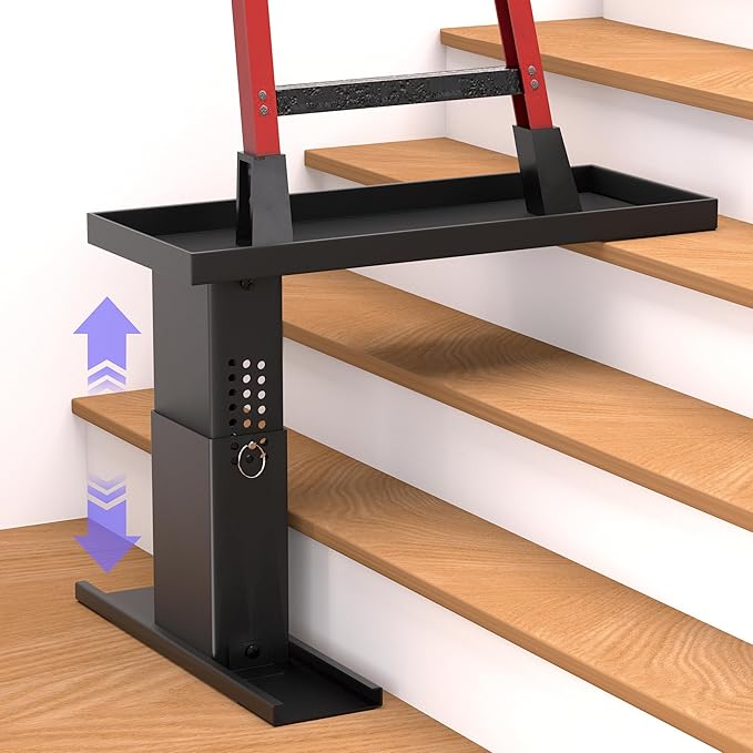 Ladder Leveler Pro | Heavy-Duty Ladder Stabilizer for Stairs | 750lb Safety Ladder Platform & Extender, Adjustable 12.6"-19.6" | Fits Ladders up to 23.5" Wide