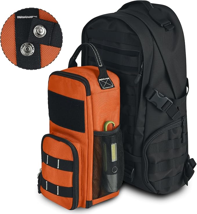 LAKE OF FIRE 12.6" Small Tool Bag Pouch for Men with Multiple Pockets, Waterproof Heavy Duty Tool Bag Organizer with Zipper and Portable Handle (Orange)