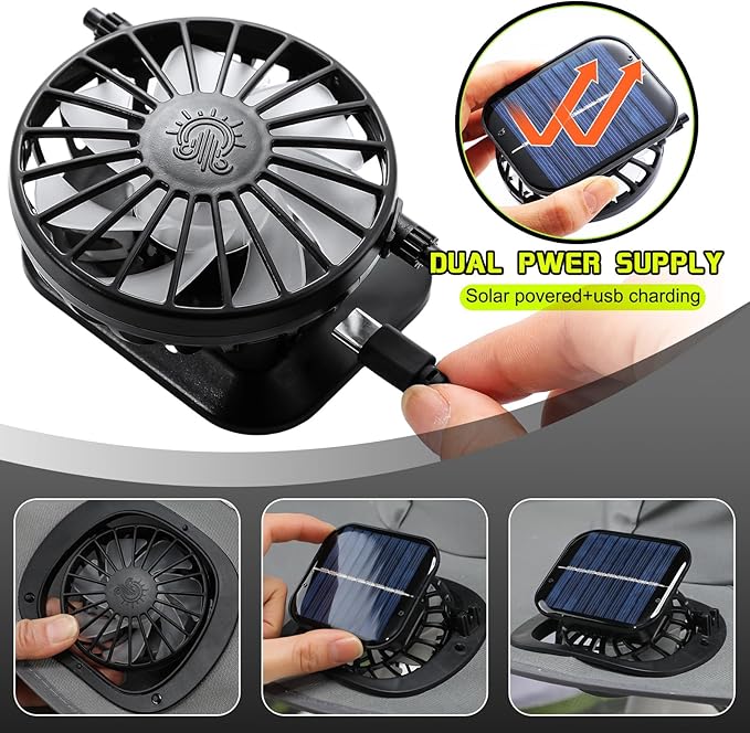 Solar Fan Hat for Men Women Sun Wide Brim Fishing Hat with Dual Power Ice Silk Neck Cover Reflective Design
