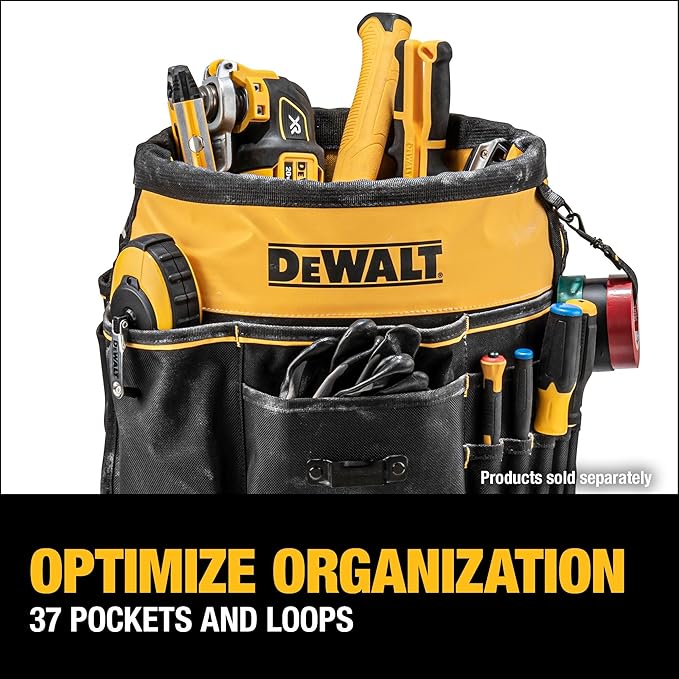 DEWALT Tool Organizer, 37 Pockets and Loops for Tool Storage Including a TOUGHCASE Pocket (DWST560109)