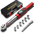Digital Torque Wrench, 3/8" Drive 5-99.6 Ft.lb/6.8-135 N.m, Electronic Torque Wrench with Buzzer & LED Indicator, Rachet Torque Wrench Set for Bike Motorcycle Car Tire Auto Repair