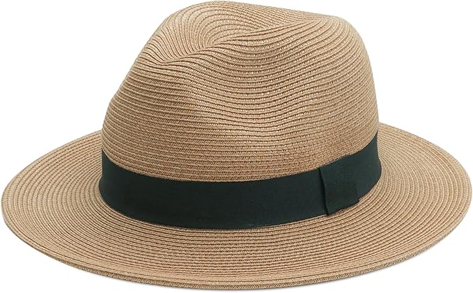Joywant Womens Straw Fedora Beach Sun Hat, Packable Wide Brim Panama Hat for Women UV UPF50+ Summer Hat