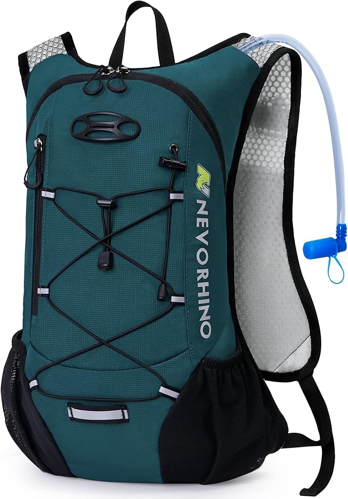 Lightweight Hydration Backpack, Running Backpack with 2L Water Bladder, Hydro Water Daypack for Cycling Hiking Rave for Men Women