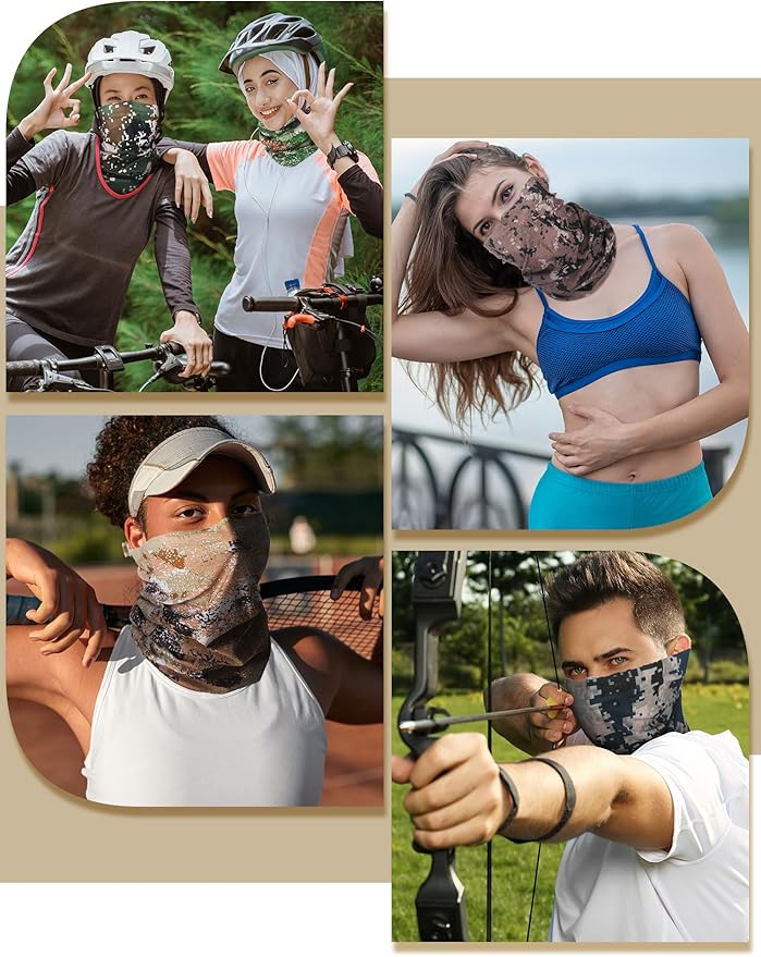 SATINIOR 10 Pcs Cooling Neck Gaiter for Men Women Sunscreen Breathable Bandana Summer UV Protection Face Mask Scarf