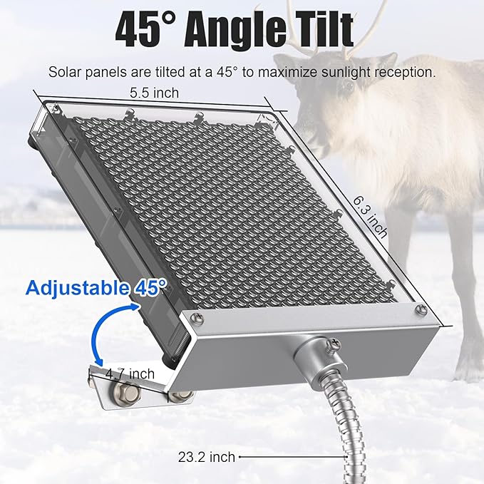 SOLPERK Solar Panel for Deer Feeder 6V IP67 Waterproof Solar Battery Charger Outdoor Solar Charger with Adjustable Mounting Hardware (6V)