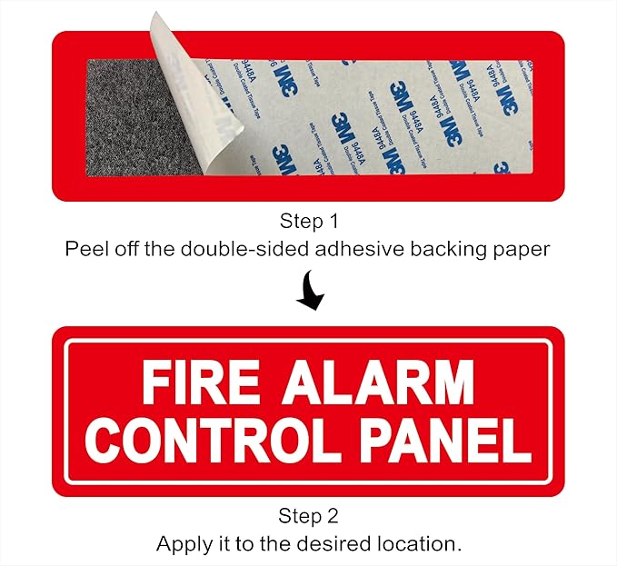 Fire Alarm Control Panel Sign - Made from Premium Durable Acrylic Material, Super Strong Self-Adhesive, QuickInstallation, Perfect for Your Business and Home (9x3 Inches, Red)