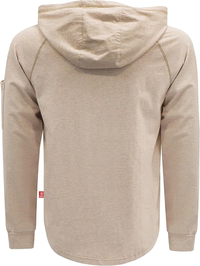 BOCOMAL FR Hooded T Shirts Heather Series 6oz Flame Resistant NFPA2112 CAT2 Fire Retardant Hoodies Work Shirt