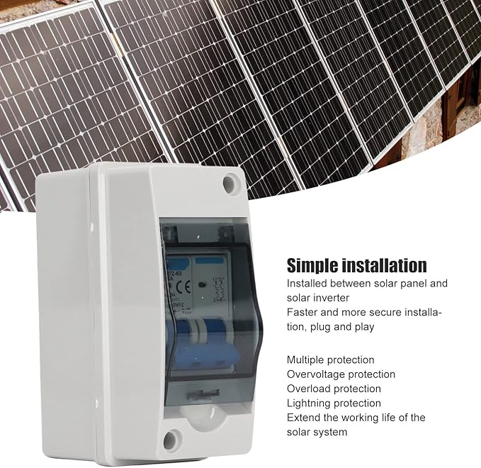 32A PV DC Disconnect Switch 1000V Solar Load Switching Air Switch Miniature Circuit Breaker with IP65 Distribution Box for Solar PV Power System