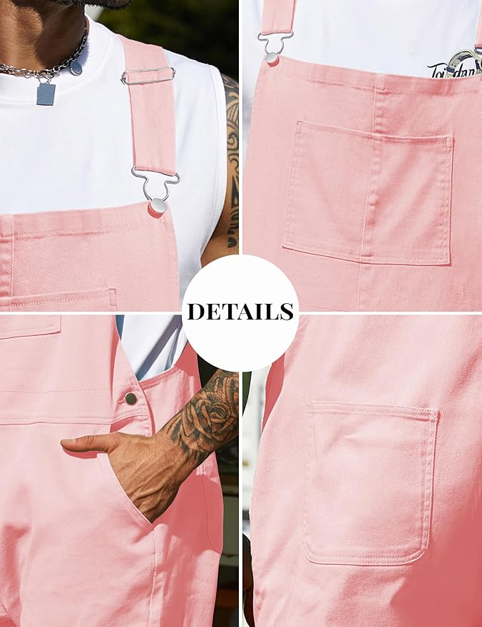 Overalls for Men Fashion Coveralls Work Utility Denim Women Bib Jumpsuit with Pockets