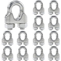 12Pcs M6 1/4 Inches Stainless Steel Wire Rope Cable Clip Clamp