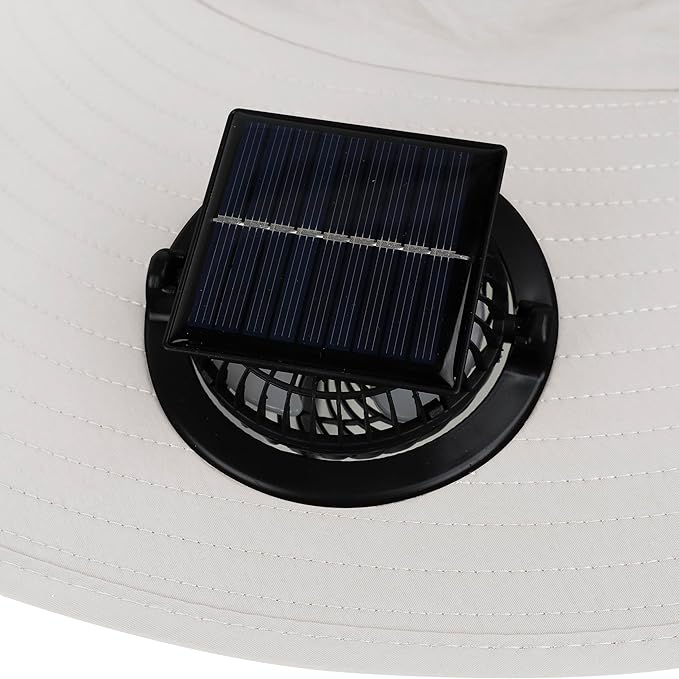 Extra Wide Brim Solar Fan Hat, Mens Fishing Hat with Fan, Neck Flap Sun Hat, UPF 50+ Solar Powered Cooling Cap Fisherman Hats