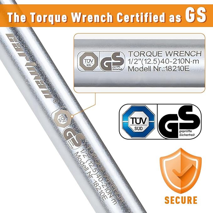 CARTMAN 1/2-inch Drive Click Torque Wrench Dual-Range 29.5-155 LB.IN/40-210 N.M for MTB, E-Bike and Moto Maintenance