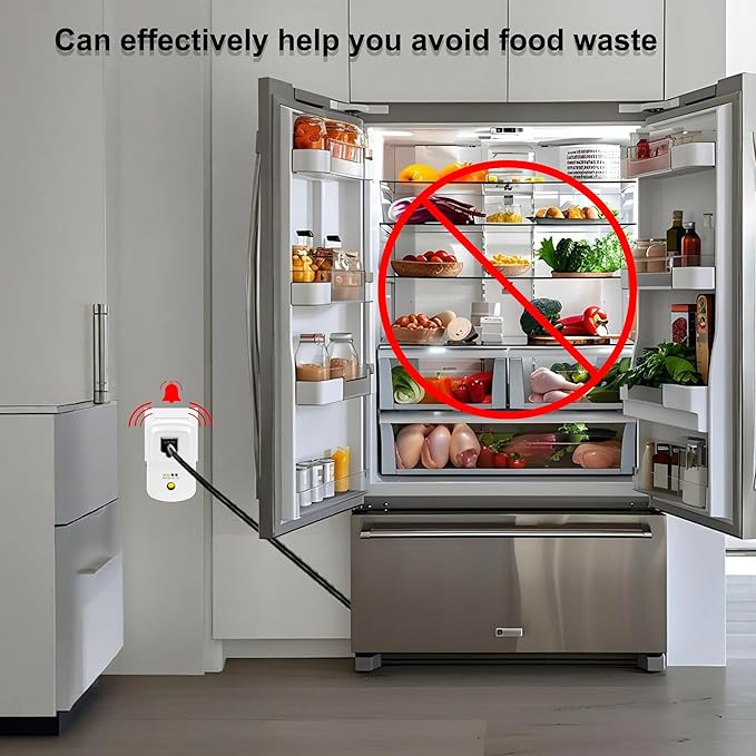 Refrigerator Surge Protector with 120dB Power Failure Alarm - 3-Min Delay Voltage Guard for Garage Freezers & Medical Fridges - Prevents Compressor Damage & Food Spoilage from Outages (15A)