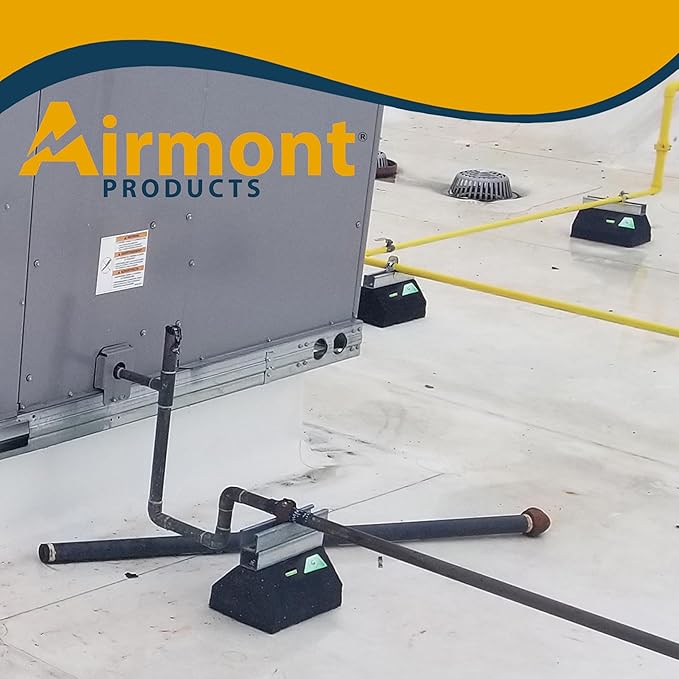 Rooftop Block Support – Single Base with Channel | Heavy-Duty Recycled Rubber Mount | UV-Resistant | for Pipes, Conduits, HVAC, Solar, Cable Trays | 750 lb Load Capacity