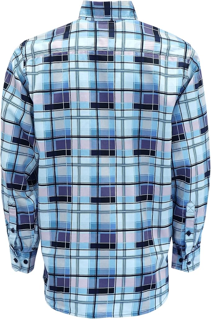 KONRECO FR Shirts for Men 100% Cotton 6.5oz Fire Resistant Lightweight Men's Plaid Work Shirts