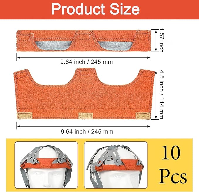10Pcs Hard Hat Sweatband Washable Cotton Hardhat Liner Reusable Hardhat Accessories Air Cushion Sweatband Helmet Comforter Pad