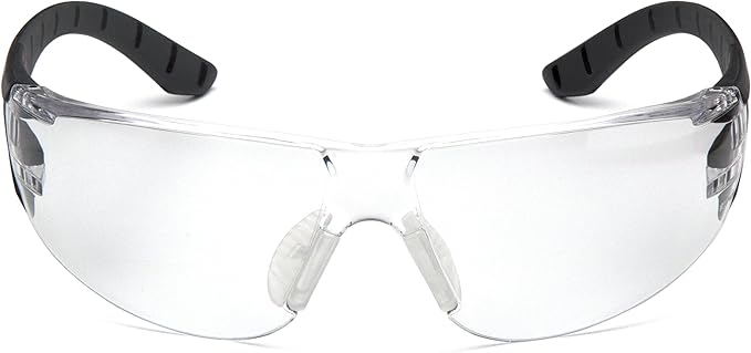 Pyramex Endeavor Plus Safety Glass Black/Gray Frame With Foam Padding Clear H2MAX Anti-fog Lens