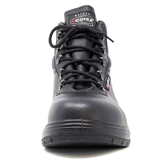 COFRA Leather Work Boots - NEW ASPHALT Treadless Footwear with Composite Safety Toe & Heat Defender Nitrile Rubber Outsole - Size 7