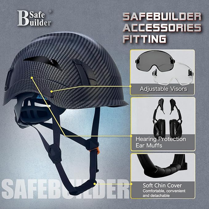 Safety Helmet Hard Hats Construction Head Protection 6-Point Suspension Lightweight Work Outdoor,Industrial ANSI Approved